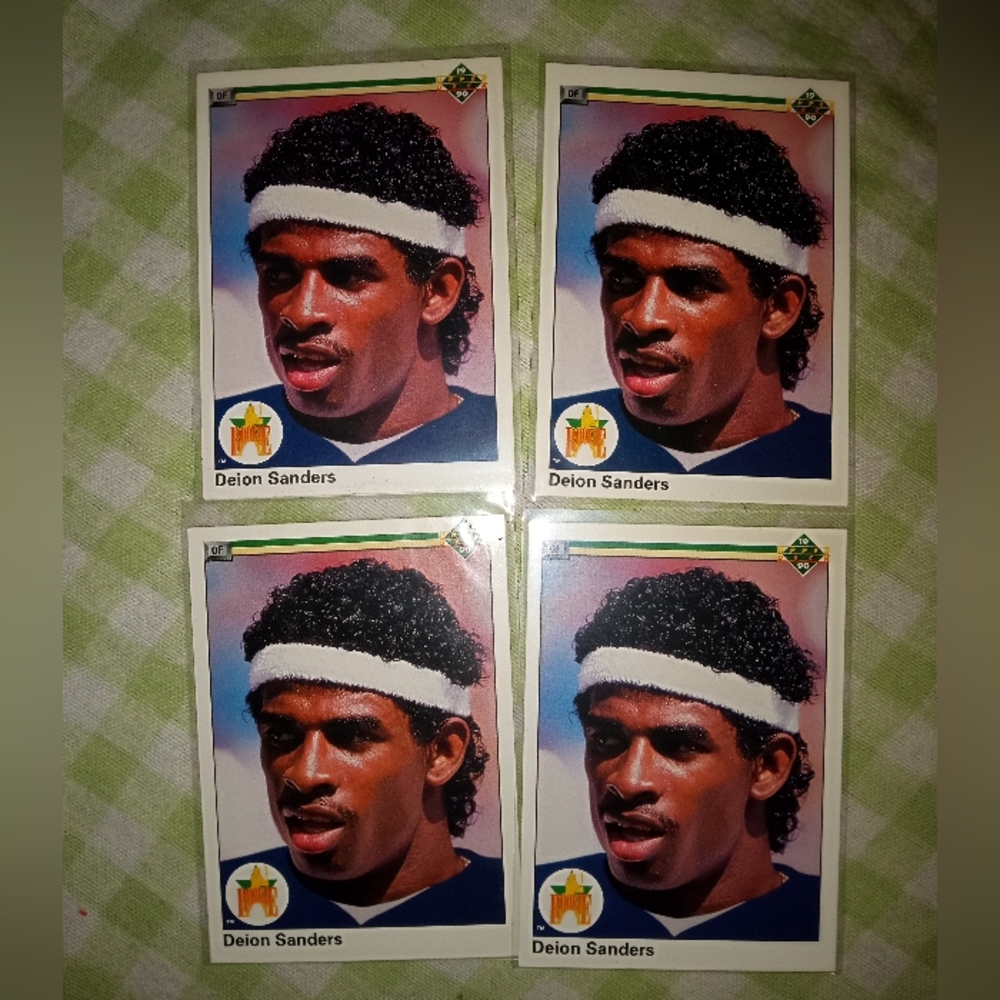 Deion Sanders Upper Deck Rookie lot x4